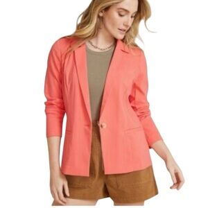 Maurices Boyfriend Blazer Coral Women’s Size L Single Button Unlined Lightweight